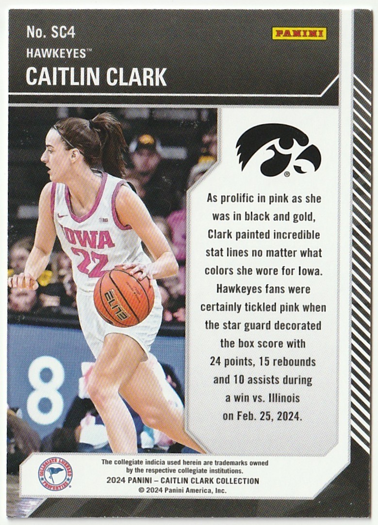2024 Panini Caitlin Clark Collection – School Colors Caitlin Clark #SC4 (RC)
