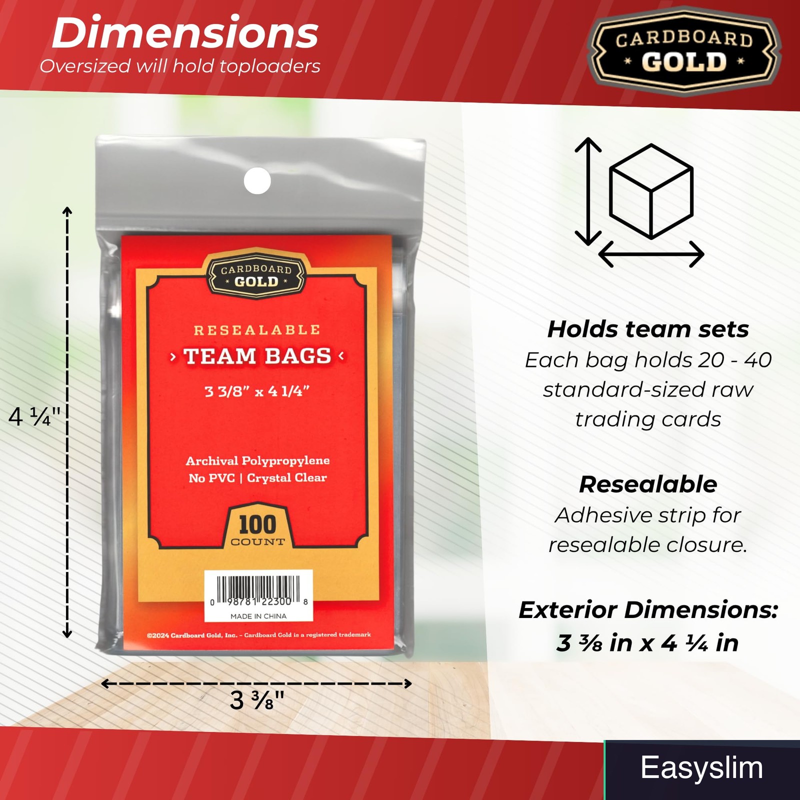 Trading Card Sleeves 1000 Pack Acid-Free Clear Polypropylene Bags