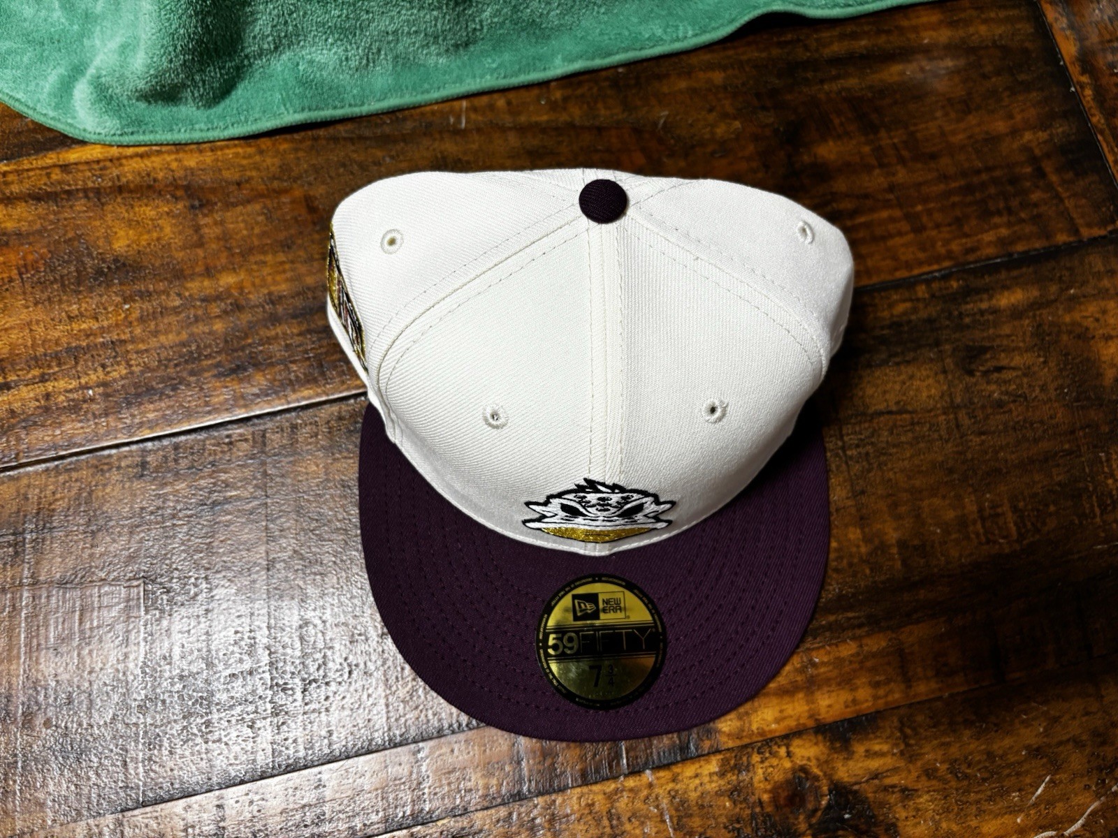Anaheim Mighty Ducks Off White Plum New Era Fitted 7 3/4 Green Glow In The Dark