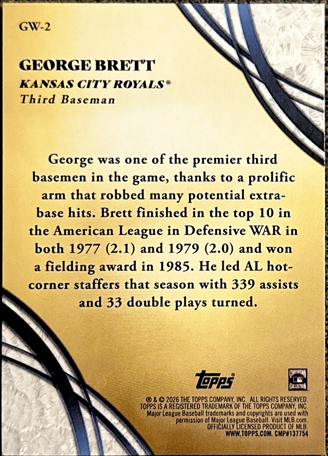 2026 Topps Series 2 George Brett Glove Work Foil