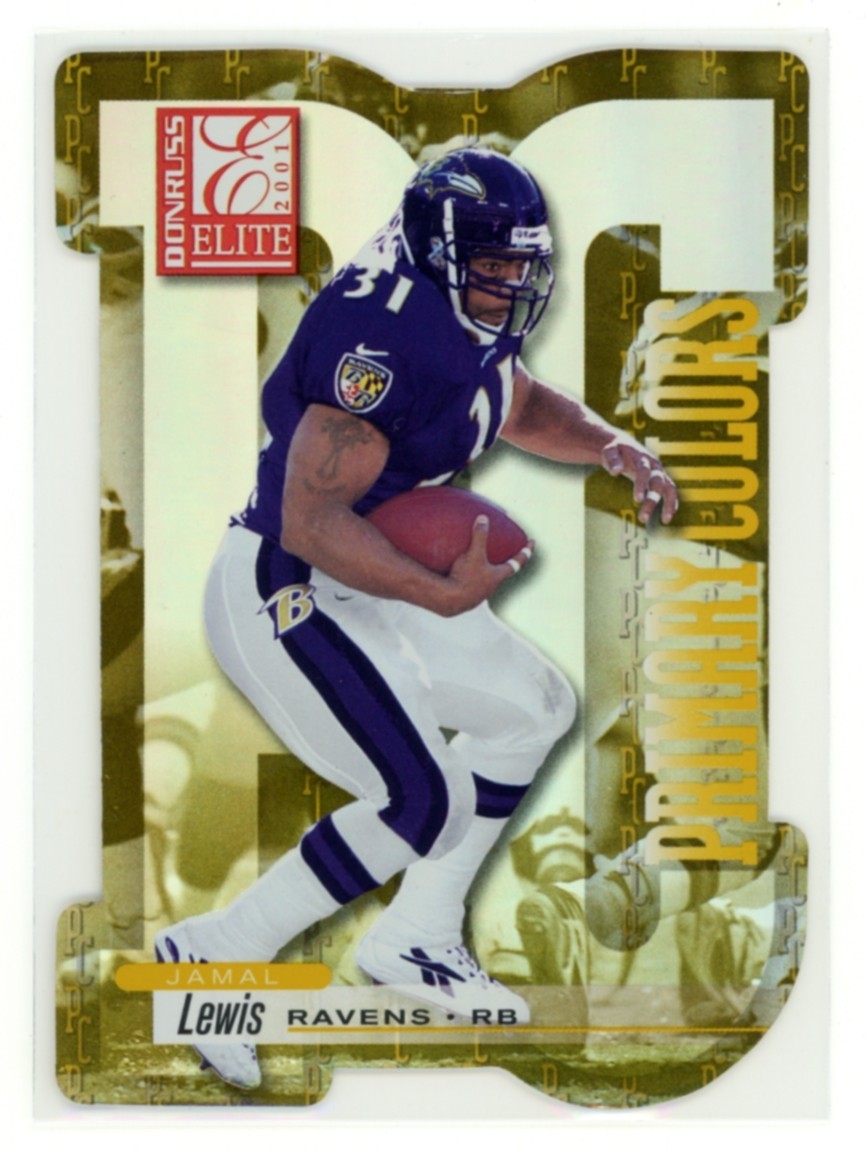 JAMAL LEWIS 2001 Donruss Elite Primary Colors Die-Cut Yellow #PC9 42/75