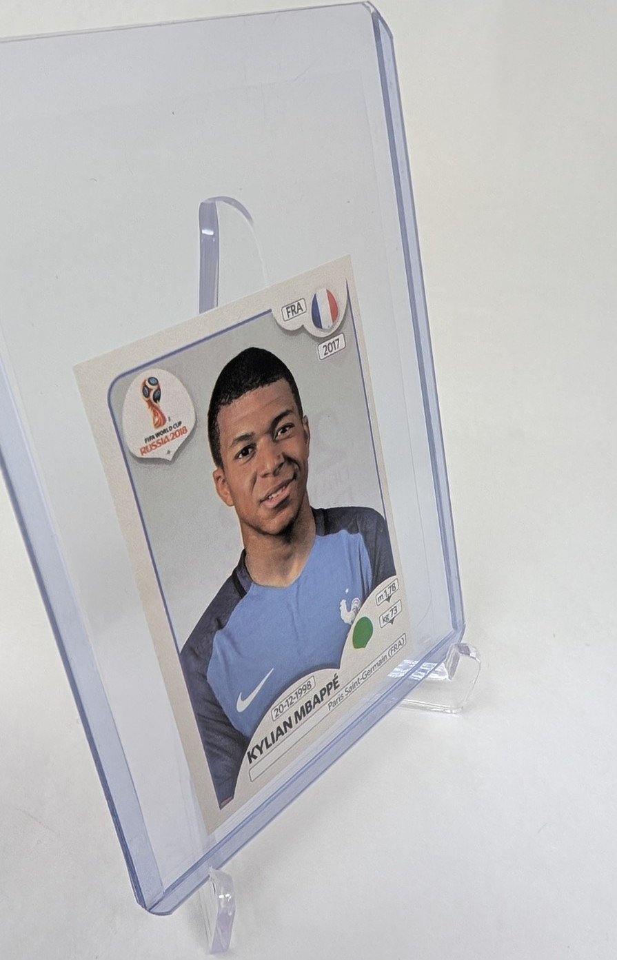 2018 Panini World Cup Russia Sticker Kylian Mbappe Rookie #197 Pink Back