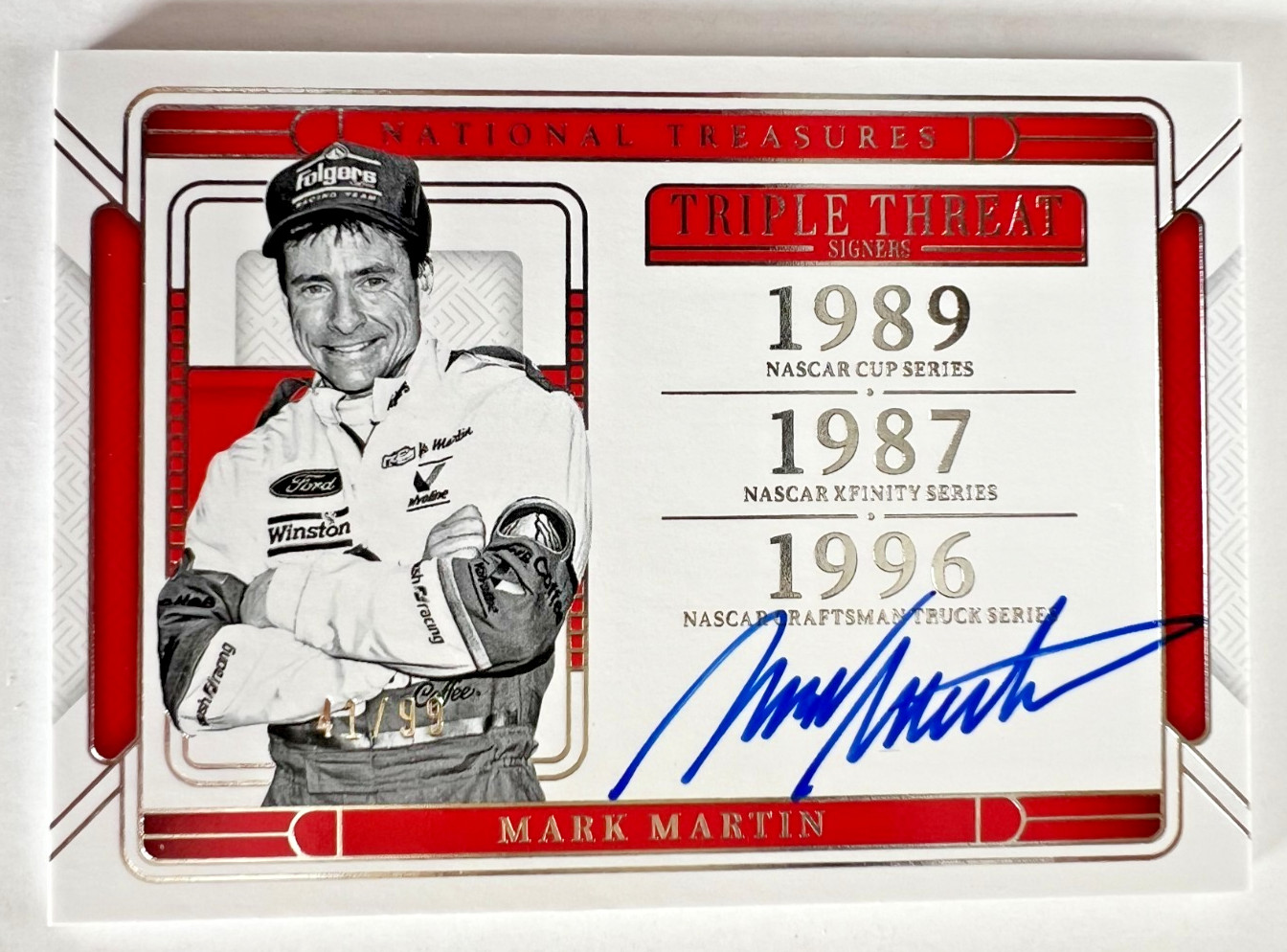 2025 NASCAR National Treasures MARK MARTIN Triple Threat Signers Auto SP /99