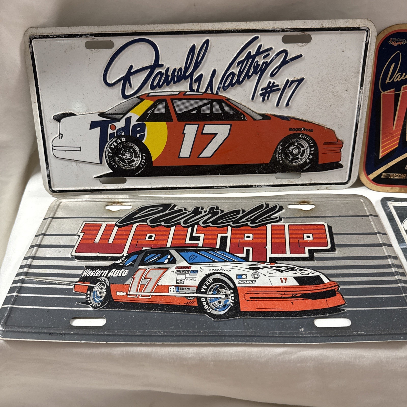 DARRELL WALTRIP #17 Western Auto Tide VINTAGE METAL LICENSE PLATES (4)