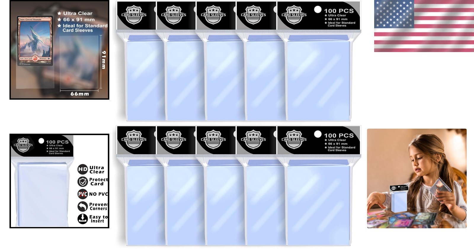1000 Pack Trading Card Sleeves – Standard Size 66*91mm for Optimal Care