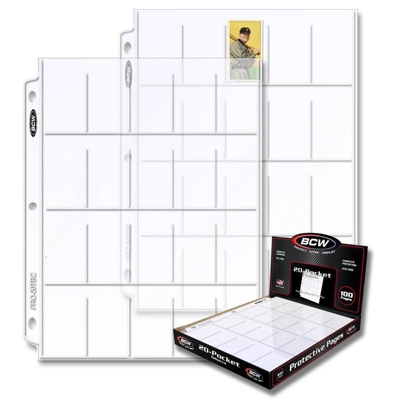 Tobacco Card T206 3 Rings Album 100 Pages 20 Pockets BCW Poly Pages Sheets New