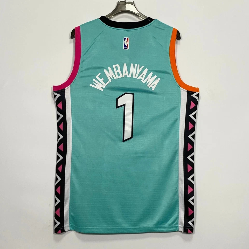 Duty-Free Victor #1 Wembanyama Men’s Stitched Jersey 5 Colors