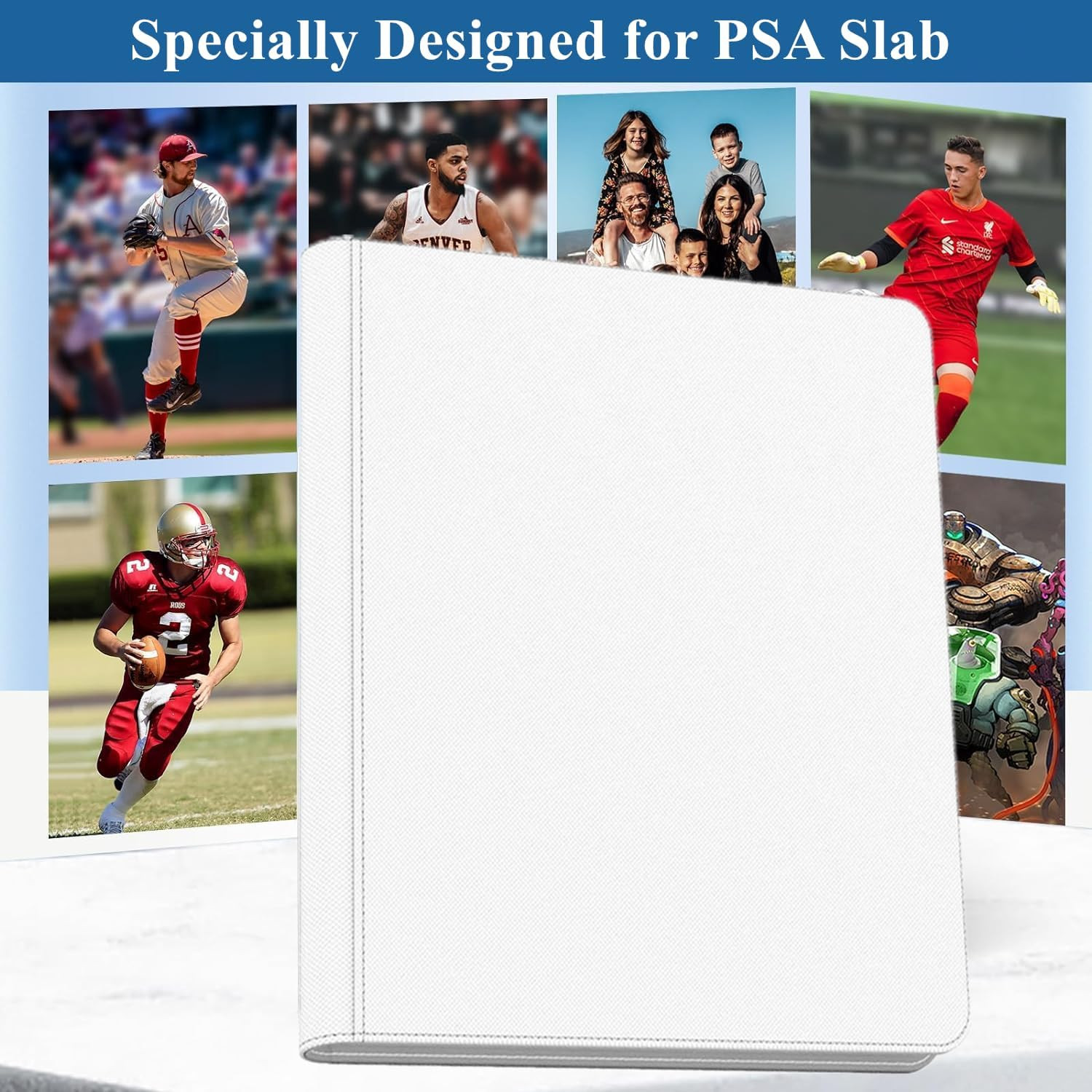 40 Pockets Graded Card Binder, Toploading PSA Slab Holder Album, PU Leather Grad