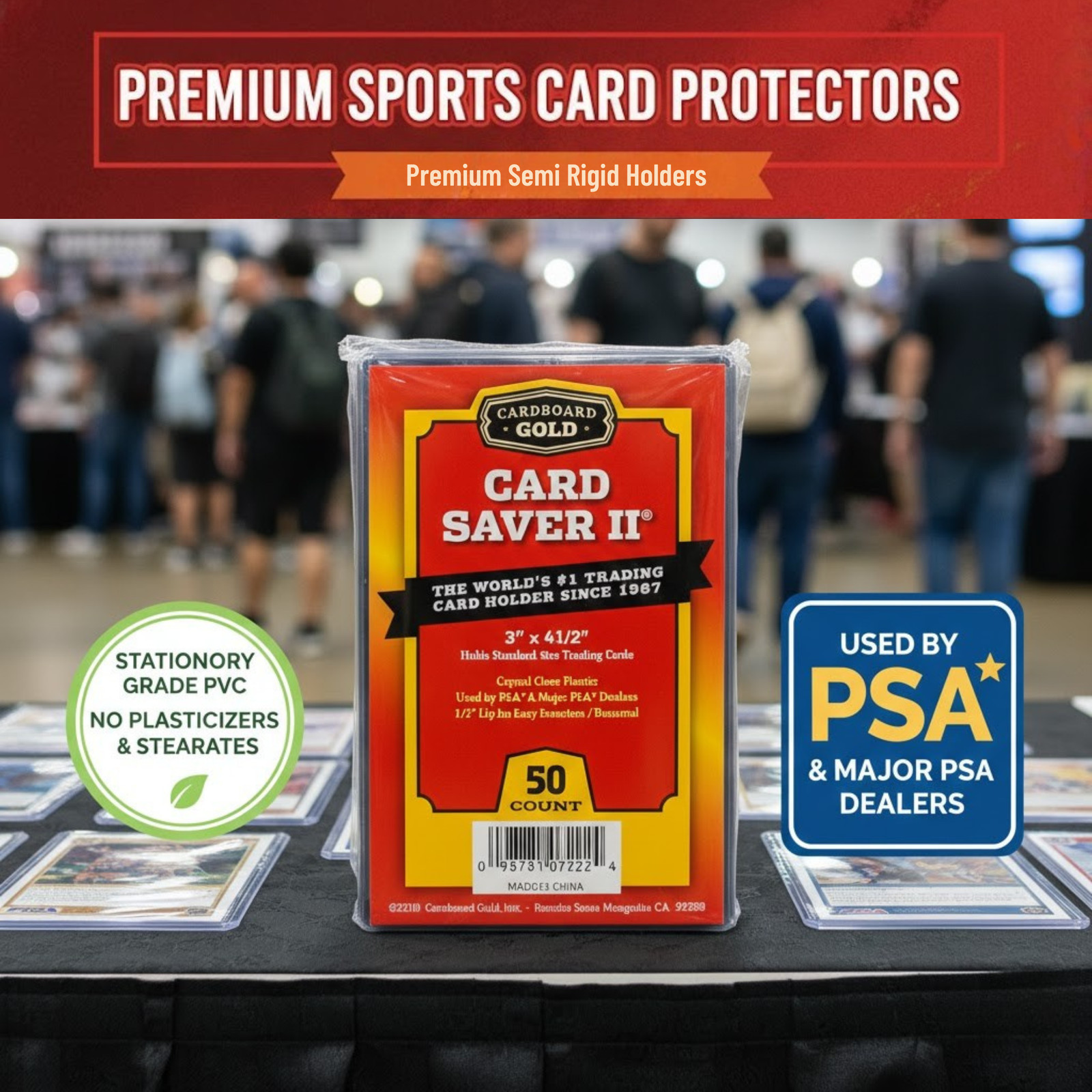 200 CBG Card Saver II / 2 New Improved Semi Rigid Baseball Trading Card Holders