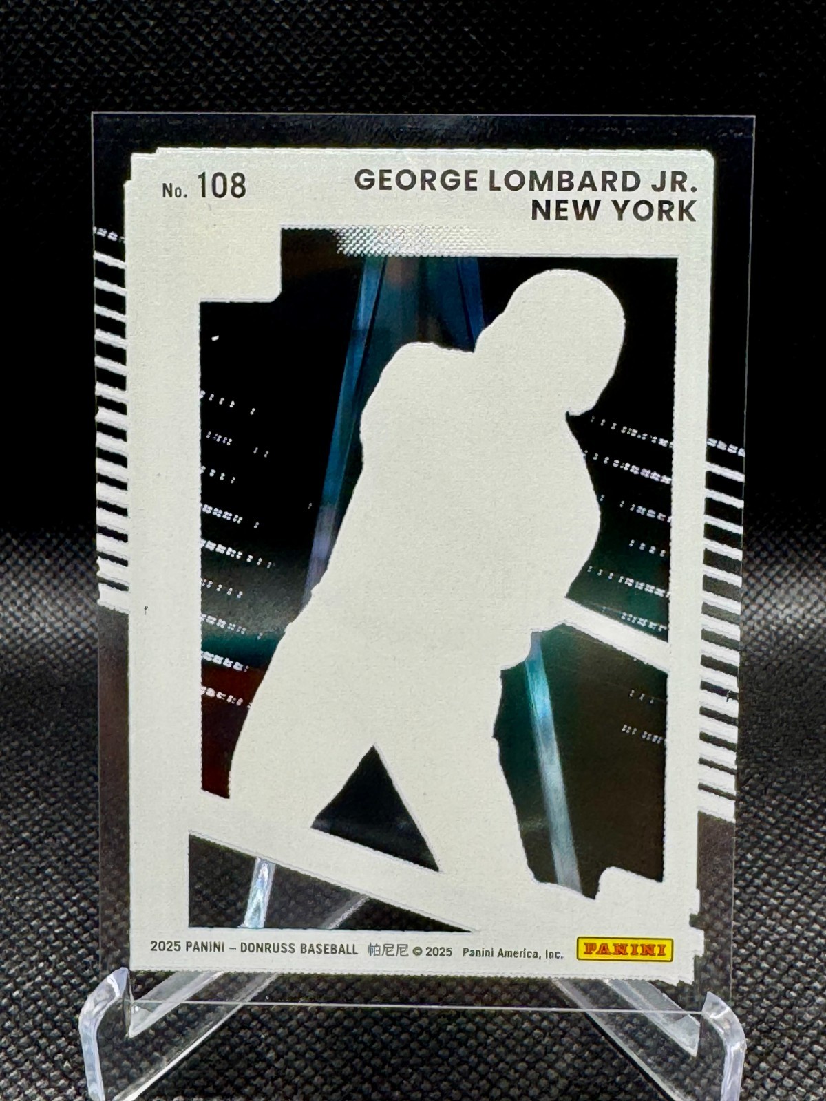 George Lombard Jr 2025 Donruss Clearly Rated Prospect Acetate New York Yankees