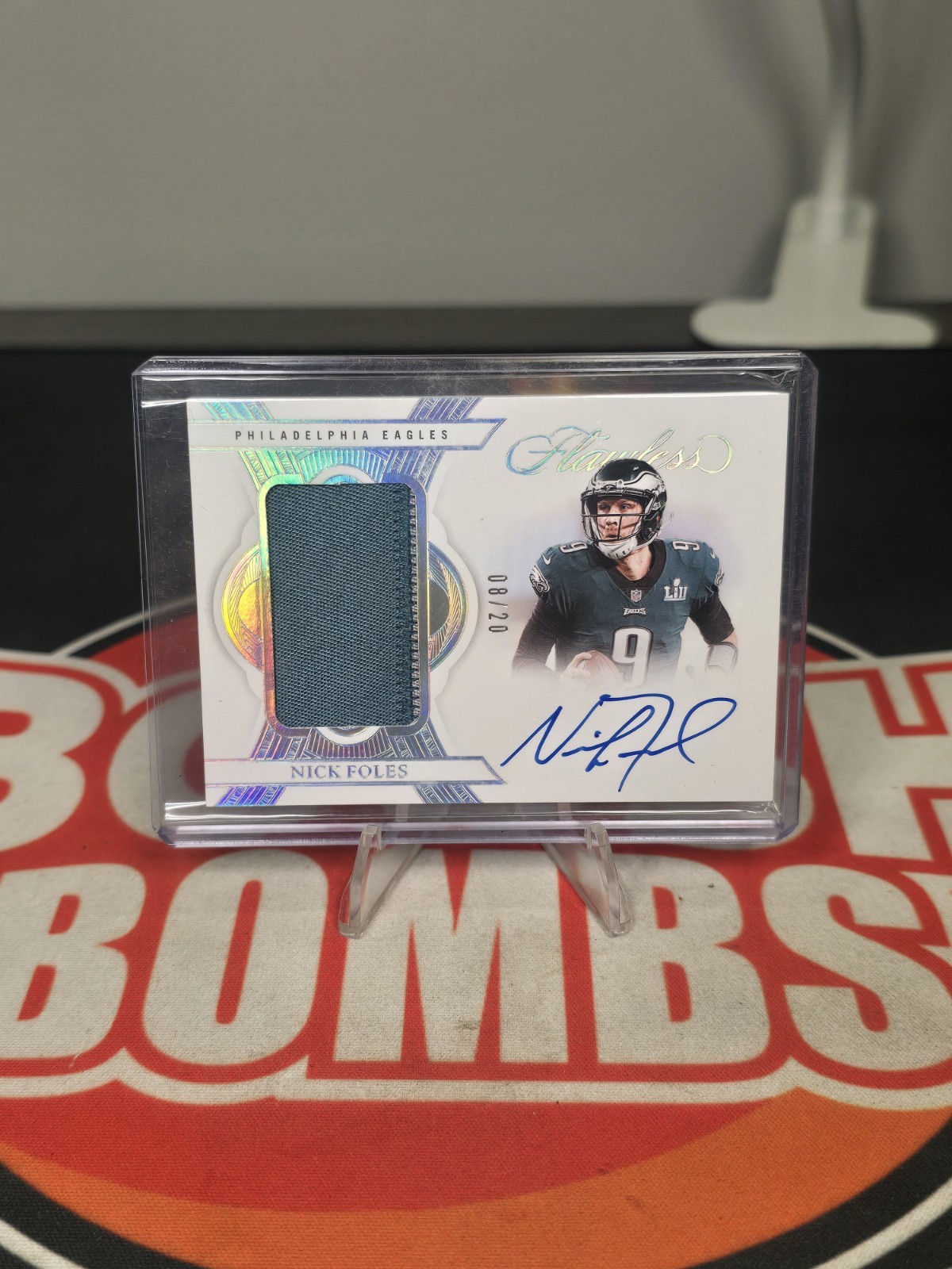 2025 Panini Flawless NICK FOLES PATCH ON CARD AUTO SILVER # /20 Eagles #PA-NFS
