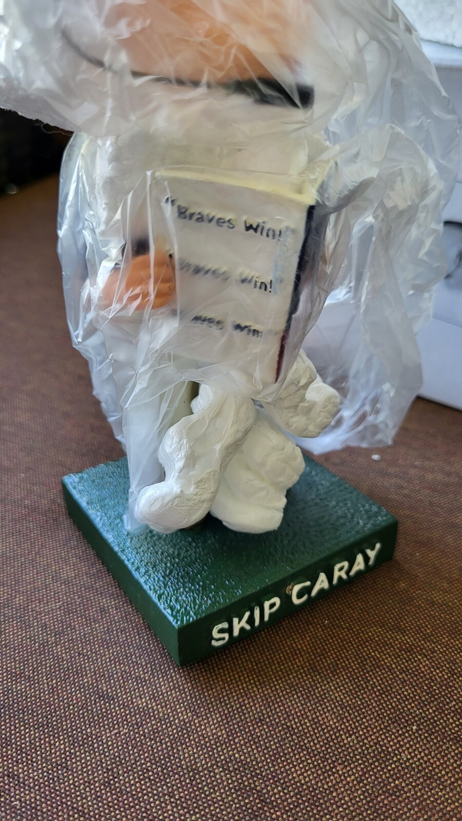 SUPER RARE, NUMBERED ATL Braves ICONIC Announcer, SKIP CARAY ’02 Bobblehead NIB.