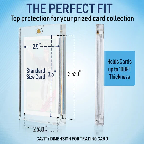 25 Premium Magnetic Card Holders 100PT Trading Card UV Protectors Ultra Clear