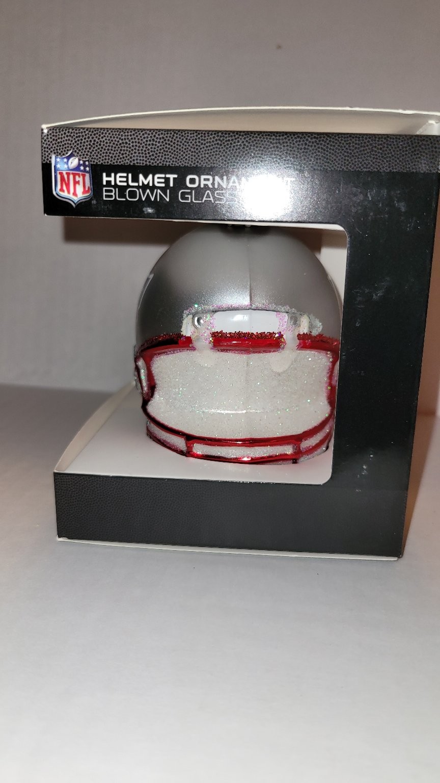 New England Patriots NFL Helmet Ornament Blown Glass Decoration