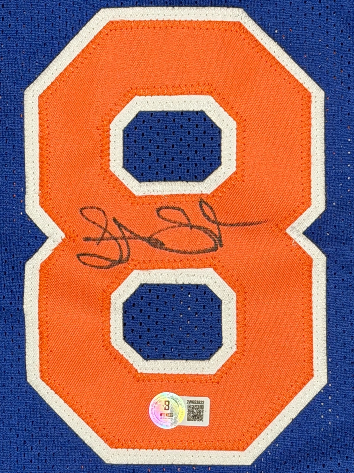 Latrell Sprewell Signed New York Knicks Custom Jersey Beckett Witness BAS COA