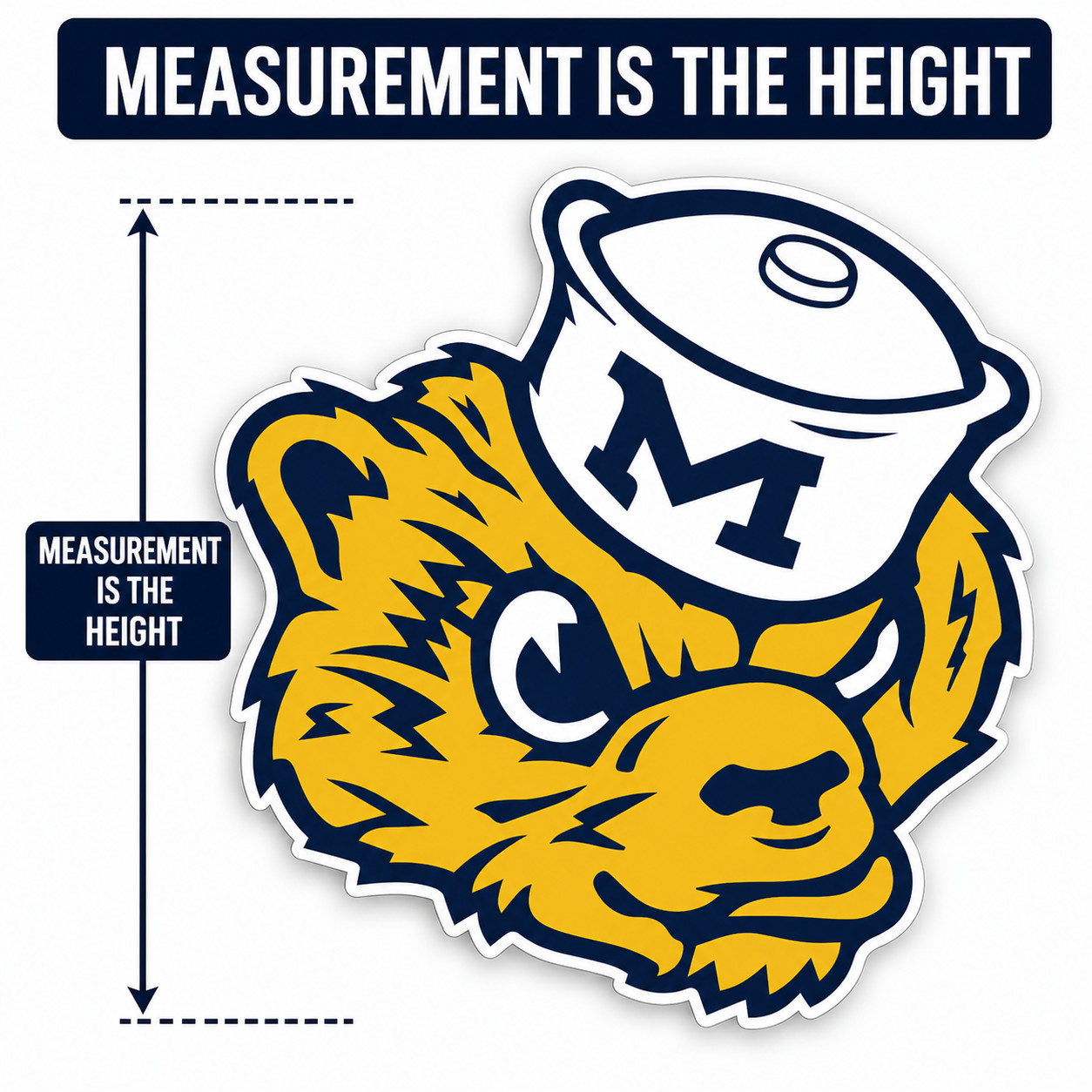 Michigan Wolverines Logo Laminated Vinyl Decal Sticker All Weather Safe