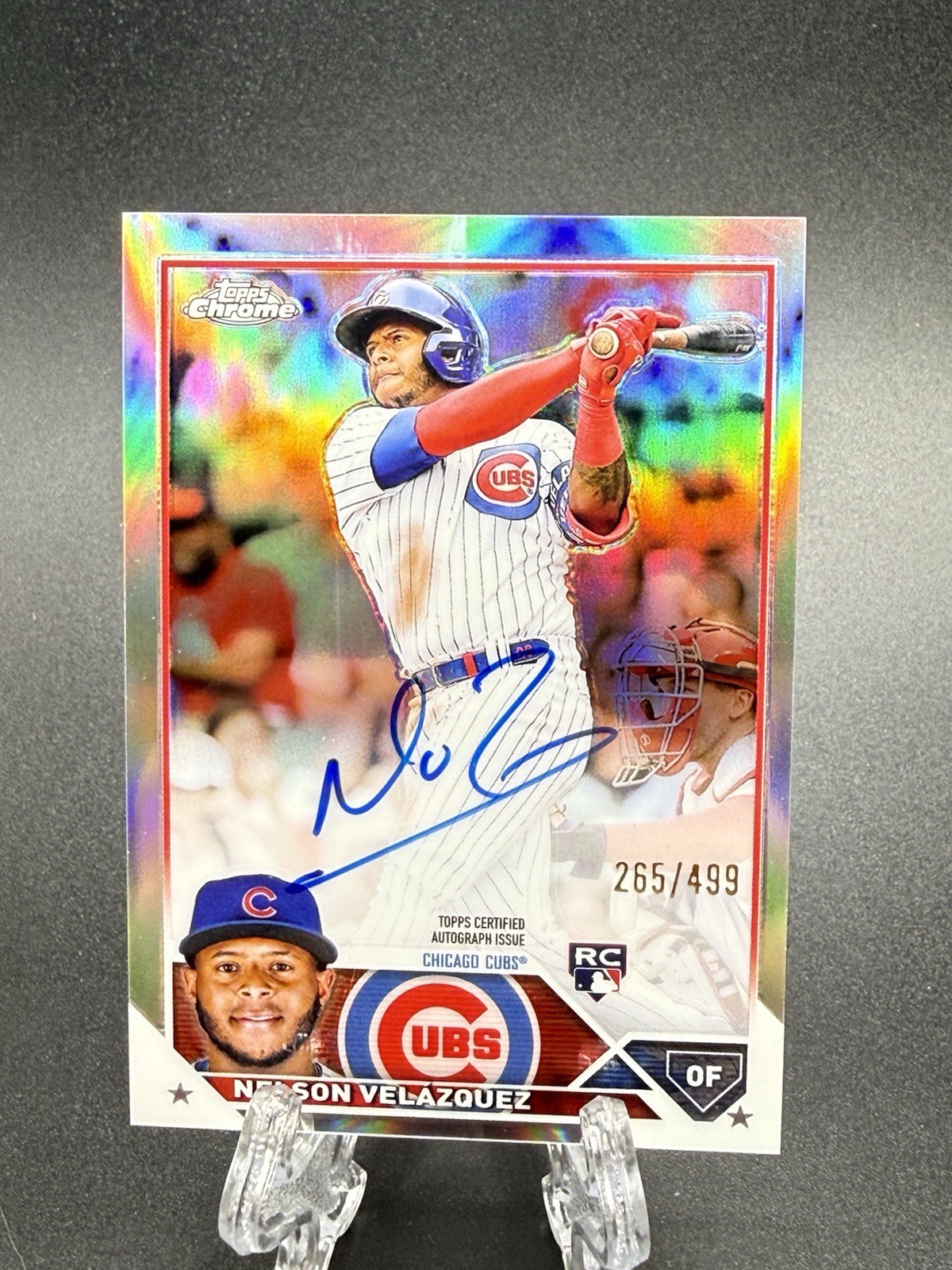 Nelson Velazquez 2023 Topps Chrome Rookie Refractor Auto /499 Cubs RC *read