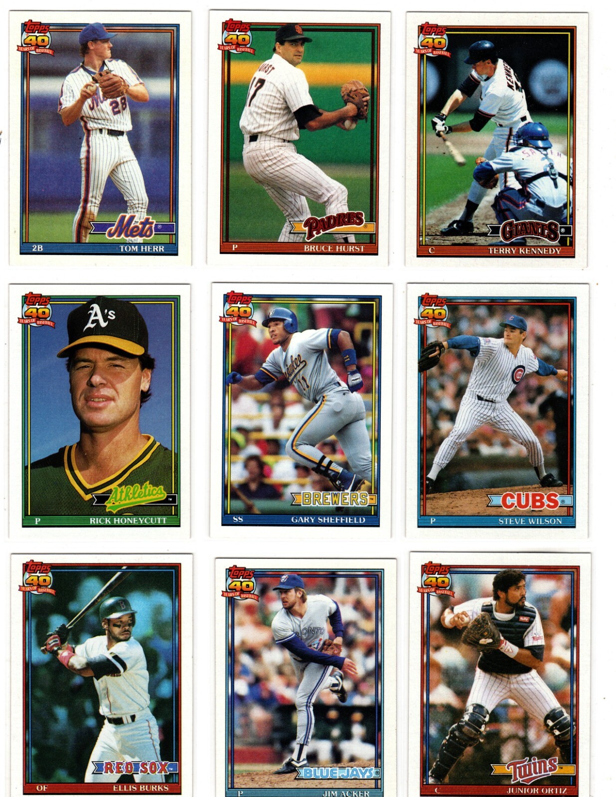 1991 Topps Baseball Trading Cards You Pick / Choose From List #s 1 – 200 / mb39