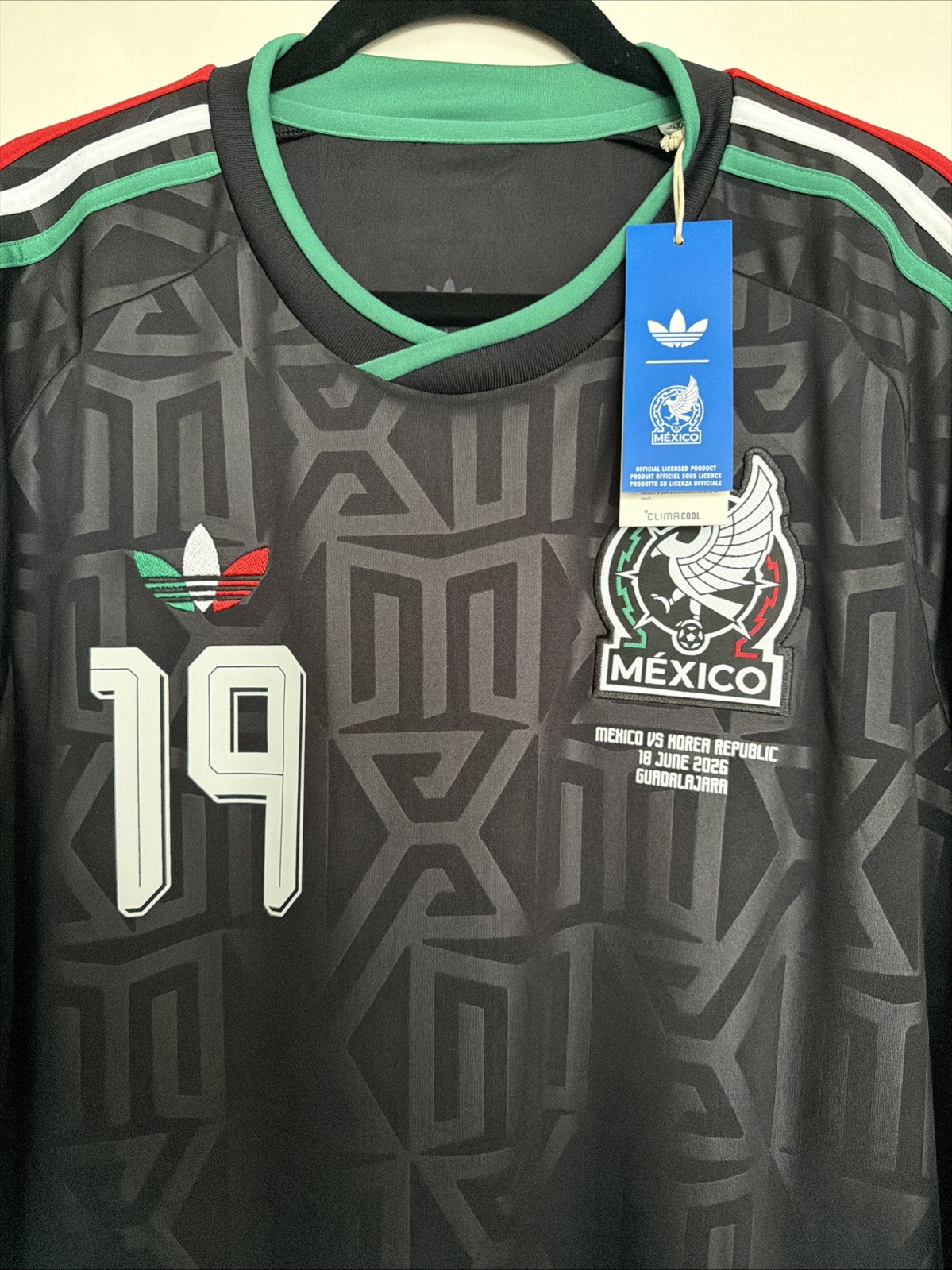 Gilberto Mora #19 Mens LARGE Adidas Mexico Third FAN Jersey World Cup Vs Korea