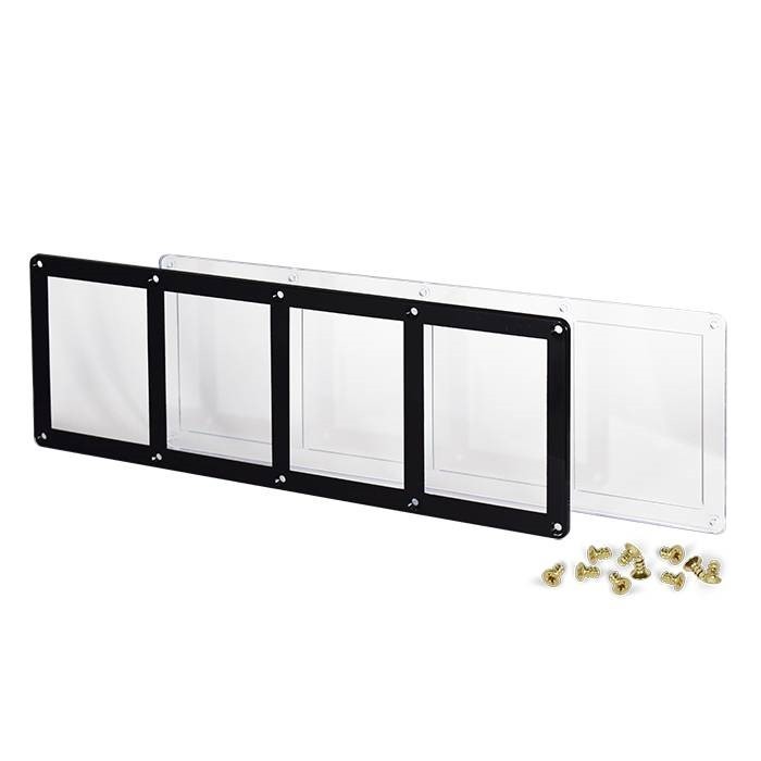 35pt Quad Screwdown Card Holder Black Border Recessed TCG Sports Display Case