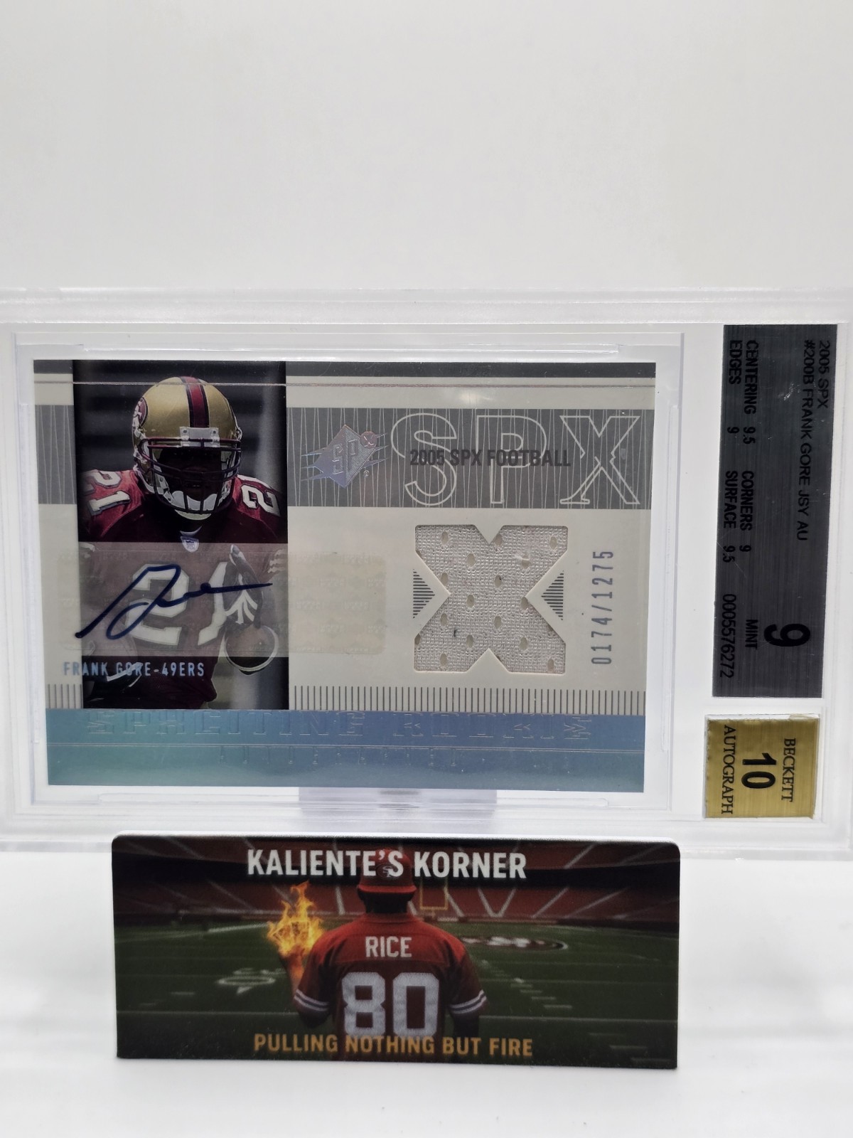 2005 SPx SPxciting 624/1275 Frank Gore #200 BGS 9 MINT Rookie Relic Auto RC