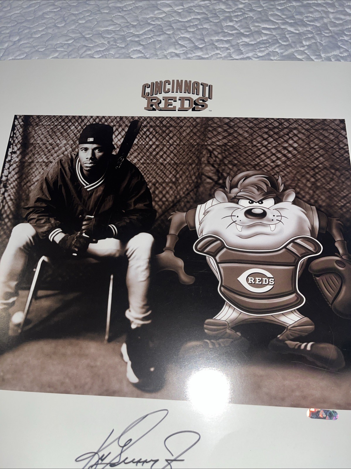 KEN GRIFFEY JR. signed 16 x 20 photo REDS autographed TOON ART TAZ 402/2500 COA