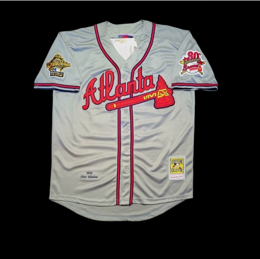 Tom Glavine Atlanta Braves 1995 Men’s World Series Road Gray Baseball Jersey
