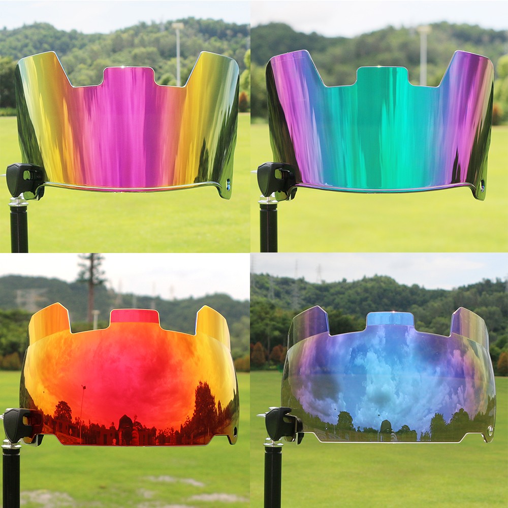 Universal American Football Helmet Visor Rainbow Chrome Eye Shield Visor & Clips