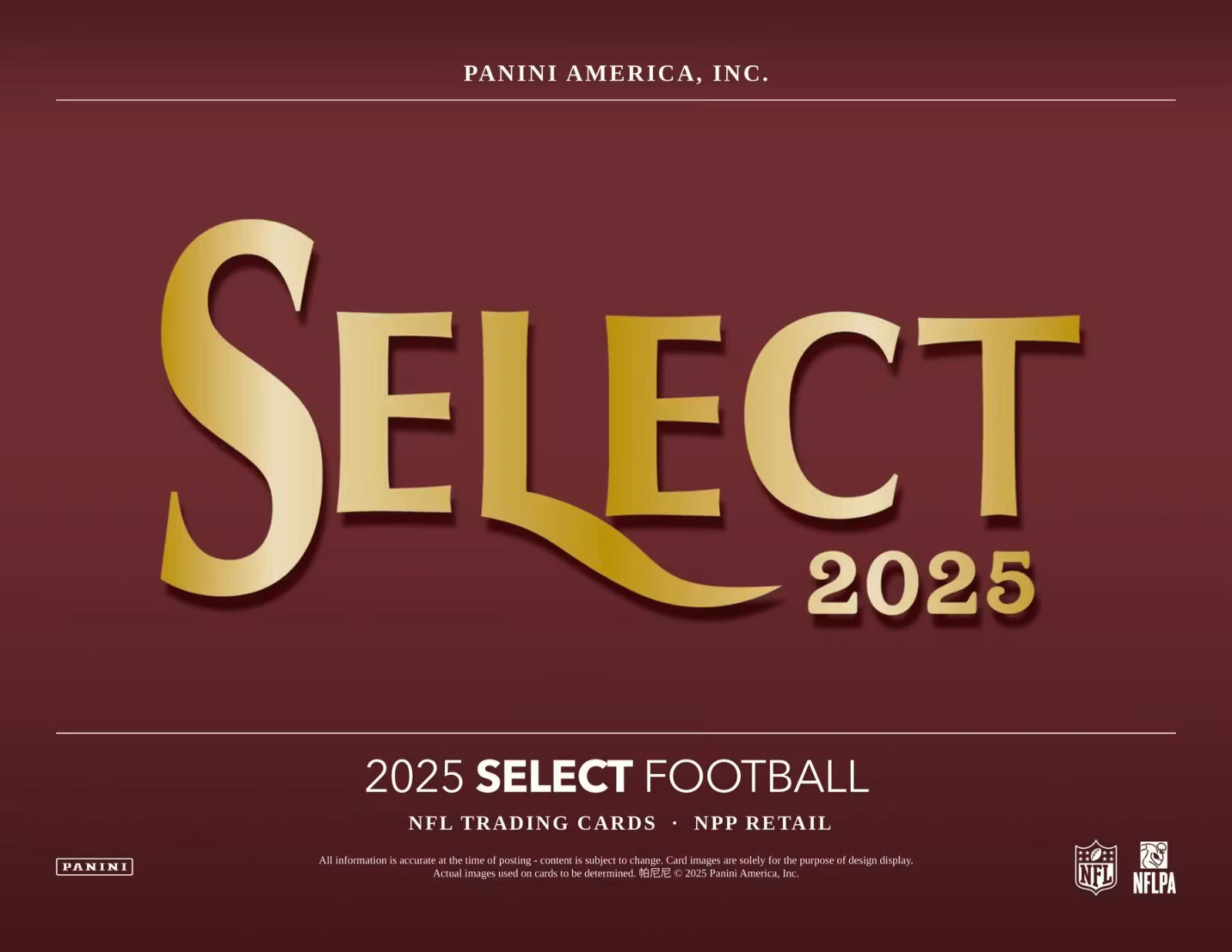 2025 Panini SELECT Football NFL Trading Cards Factory Sealed Blaster Box