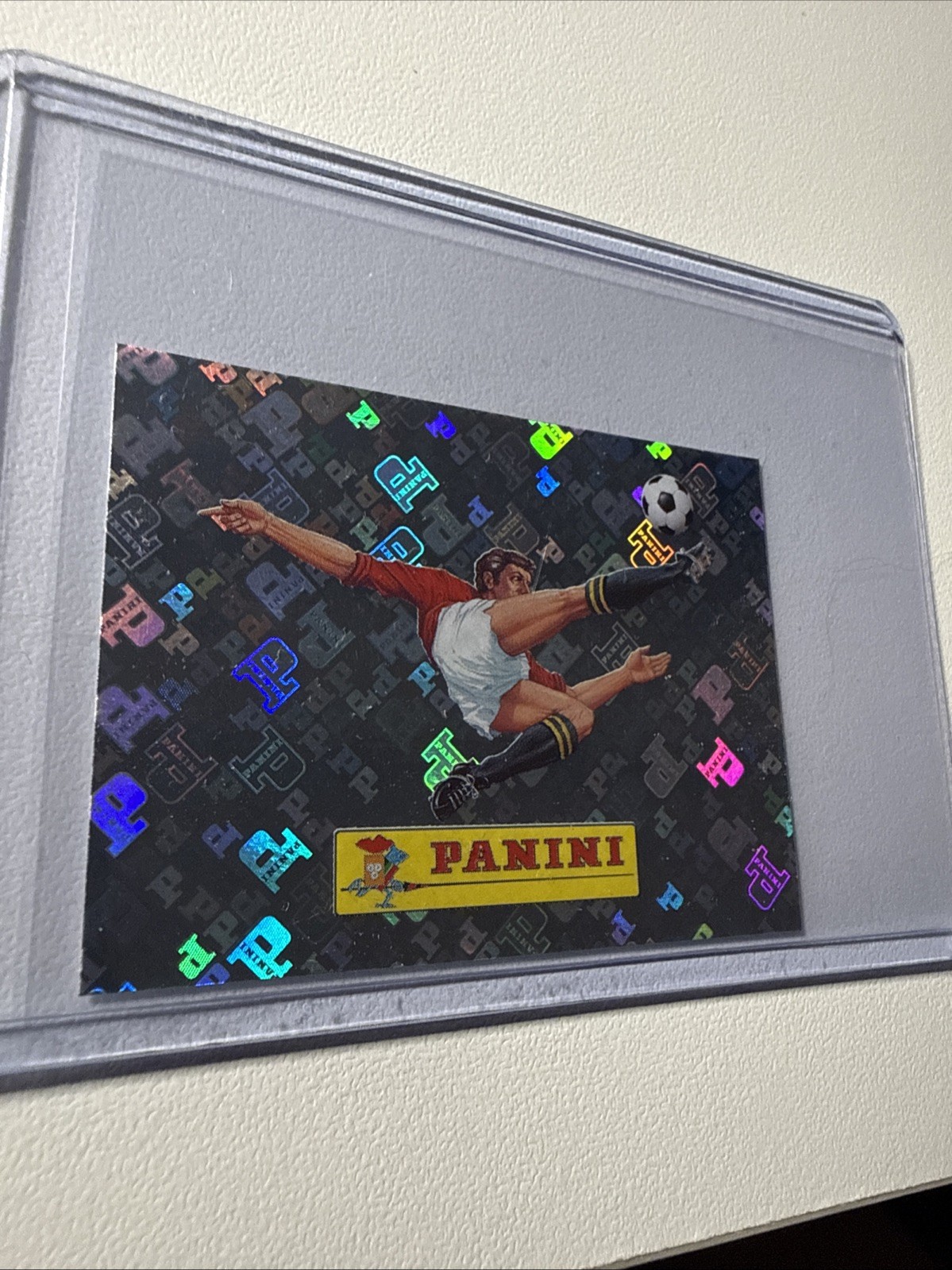 🔥 Carlo Parola 2026 Panini Soccer Holo Sticker Rare Bicycle Kick Logo Foil #00