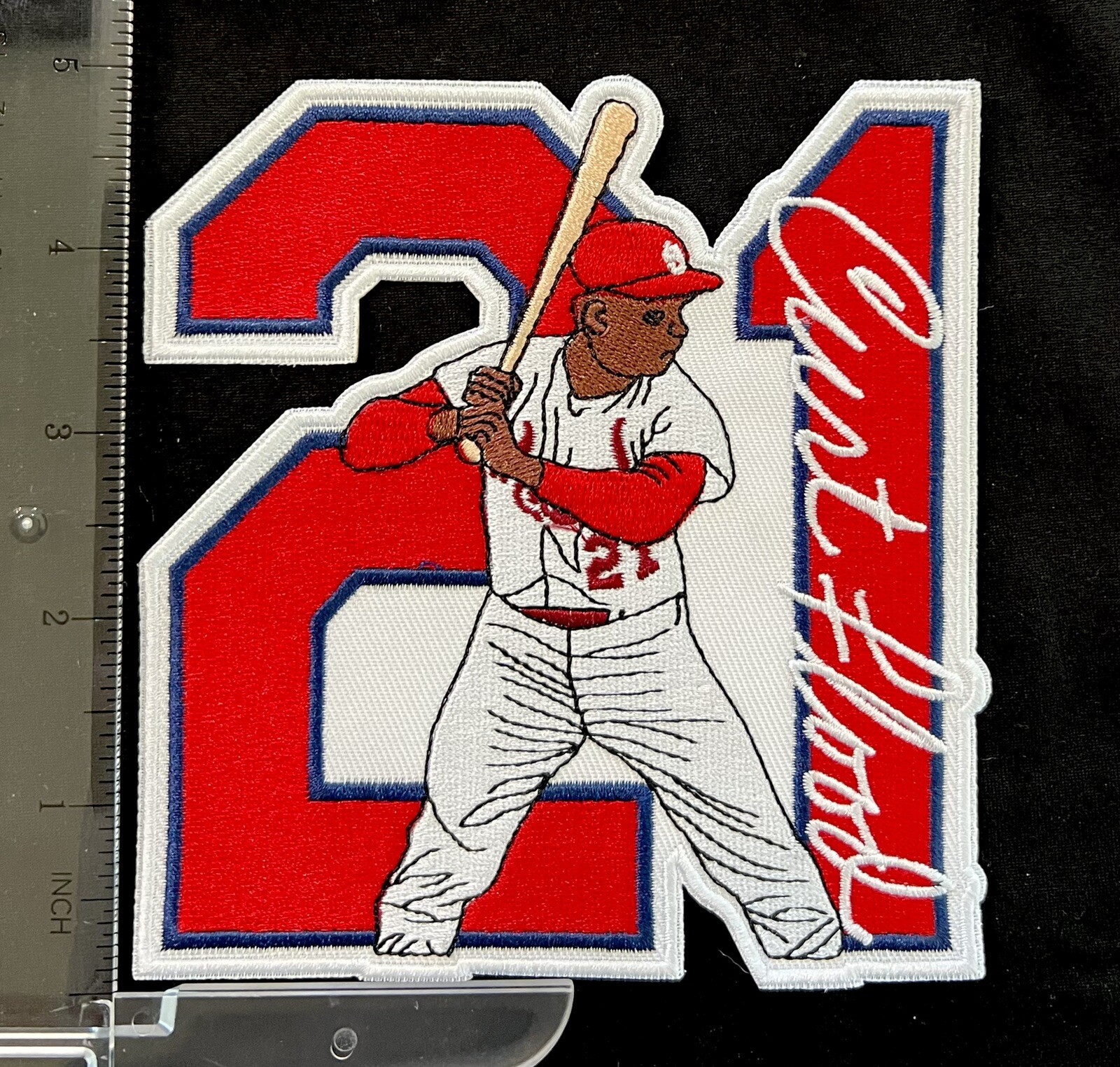RARE Curt Flood #21 HOF St. Louis Cardinals 5in Iron Sew On Embroidered Patch