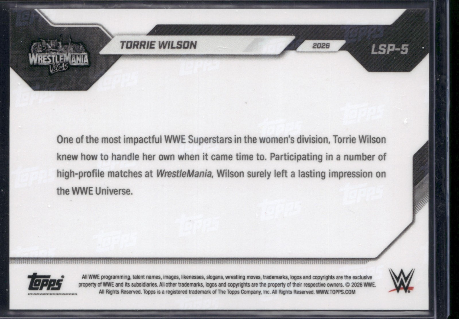 Torrie Wilson 2026 Topps Now WWE WrestleMania Legend SP PR ~ 635