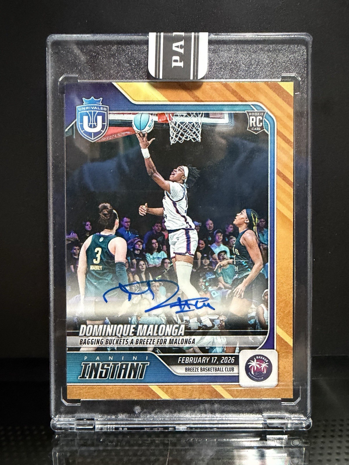 Dominique Malonga 2026 Panini Unrivaled #47 Rookie Auto Autograph Gold /10