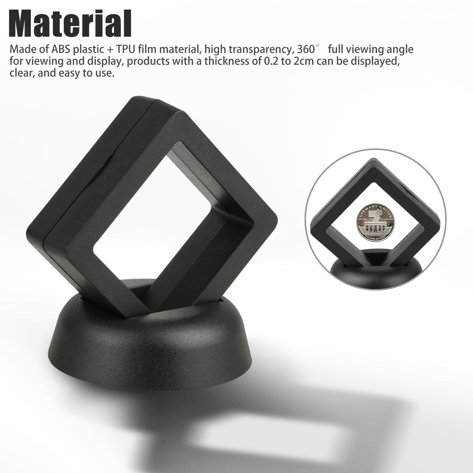 15pcs 3D Coin Floating Display Frame Stand Holder Jewelry Challenge Case Box USA