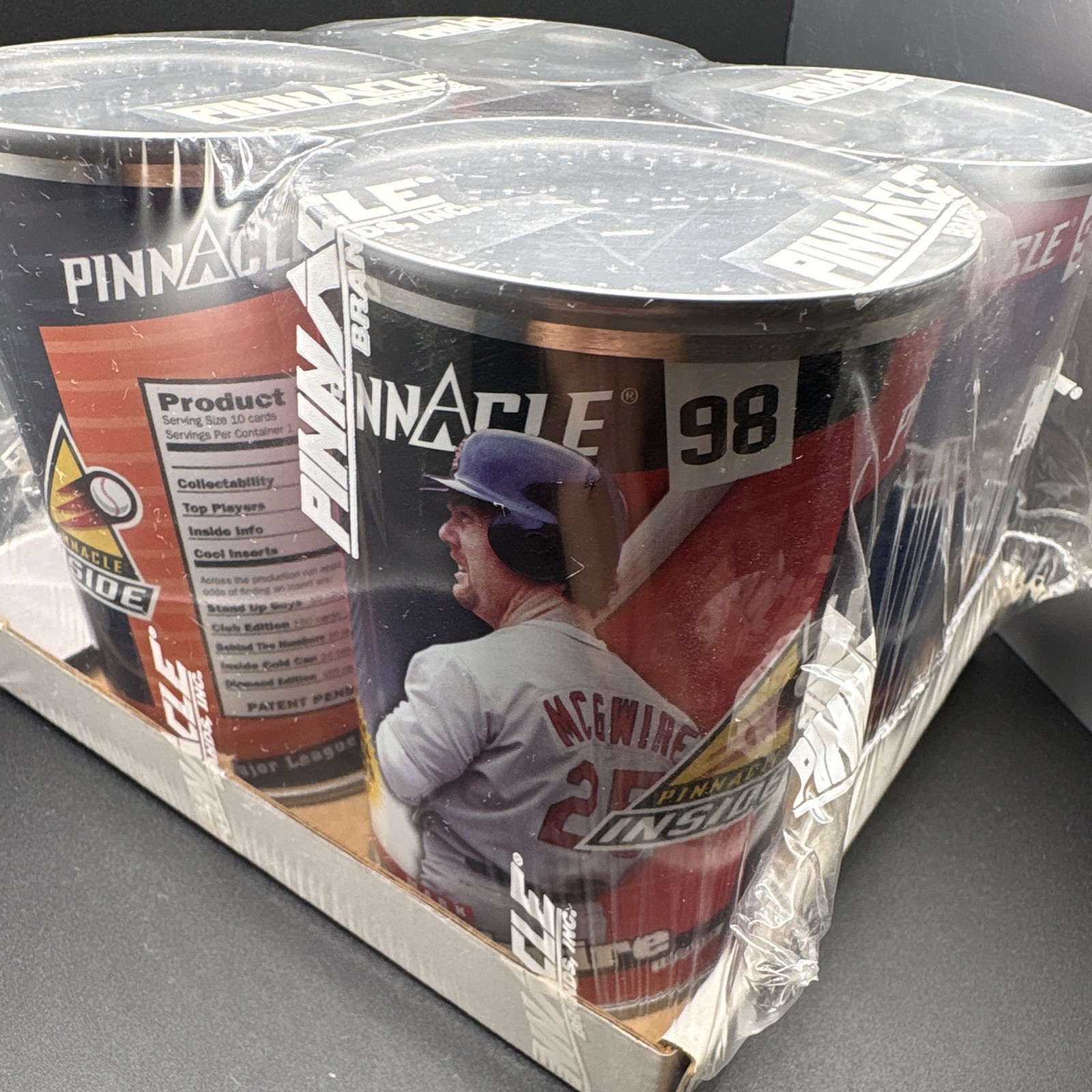 Pinnacle Inside 1998 Baseball Factory Sealed 4-Can Lot McGwire Maddox Gwynn Nomo