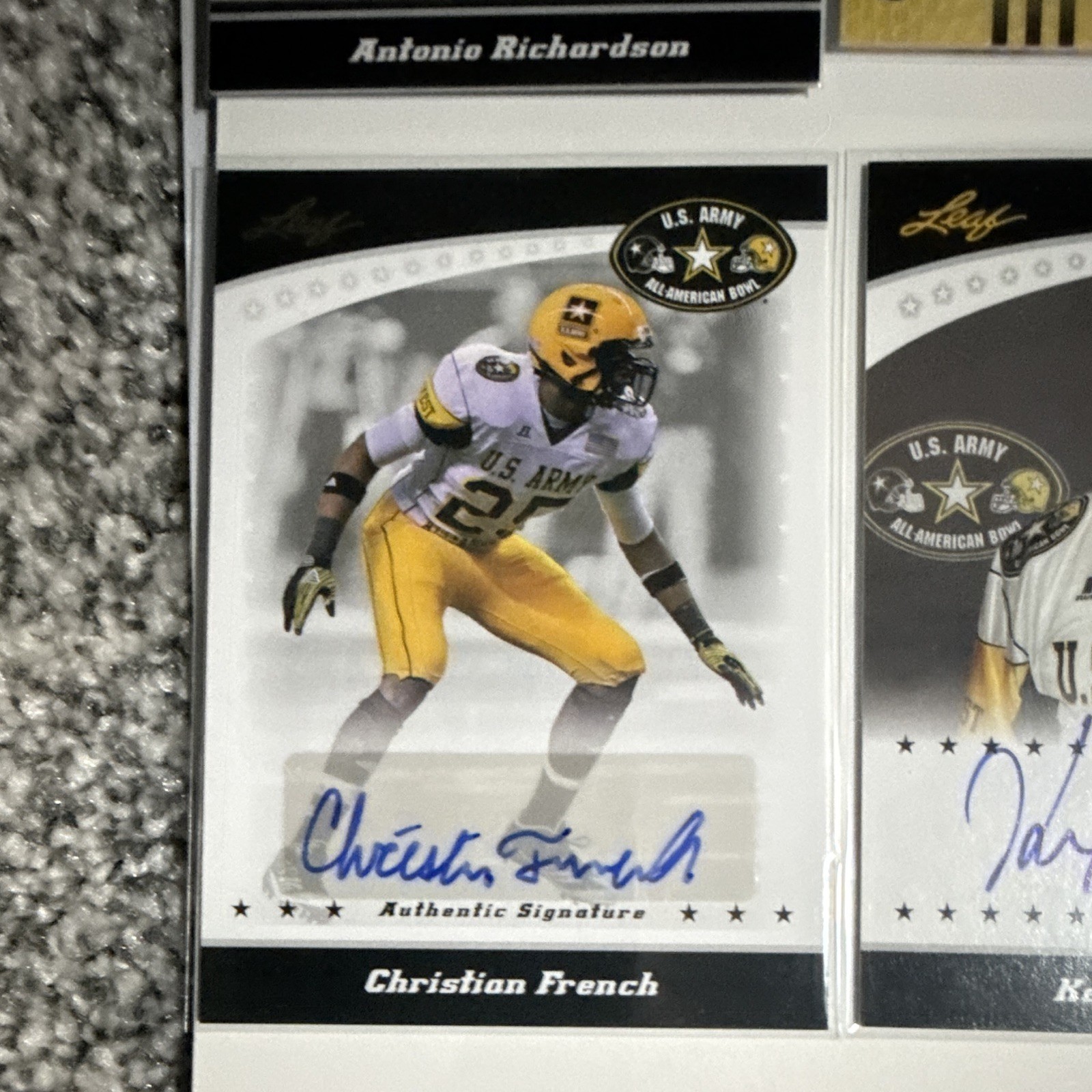 Leaf 2010 U.S. Army All-American Bowl Autograph 15-Card Lot, 3 numbered. BULK