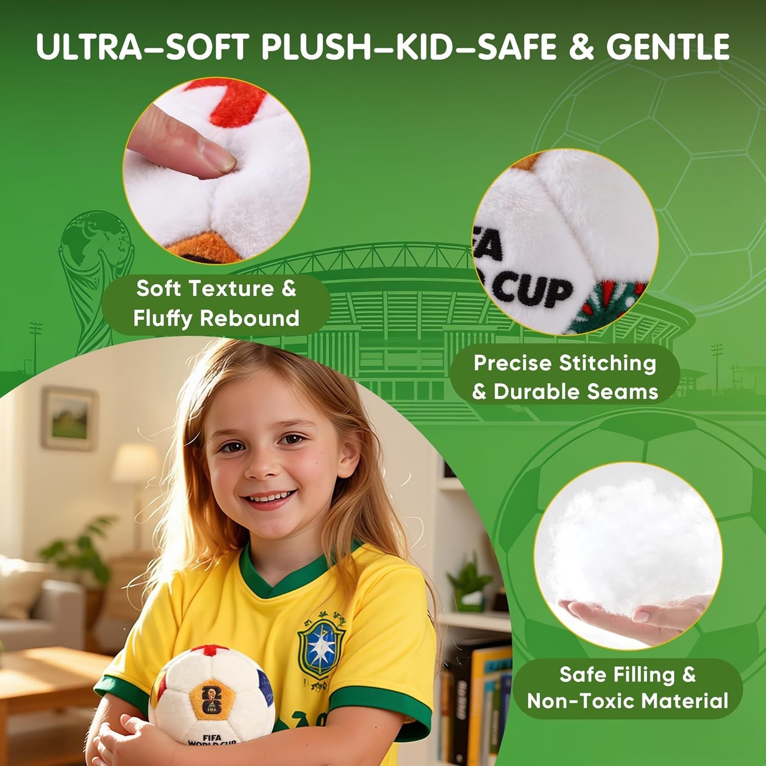 MESUCA FIFA World Cup 2026 Soccer Ball Plush 4.72 inches/12cm,