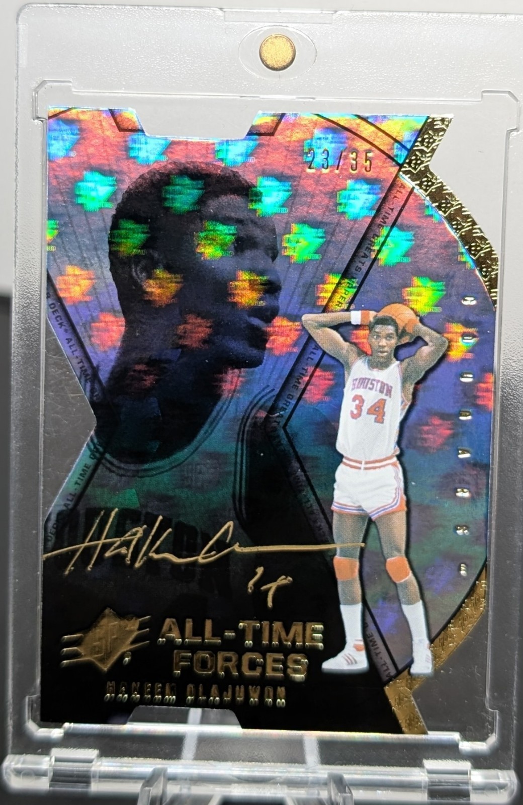Hakeem Olajuwon 2012 UD ALL TIME GREATS SPx All-Time Forces /35 Auto Houston