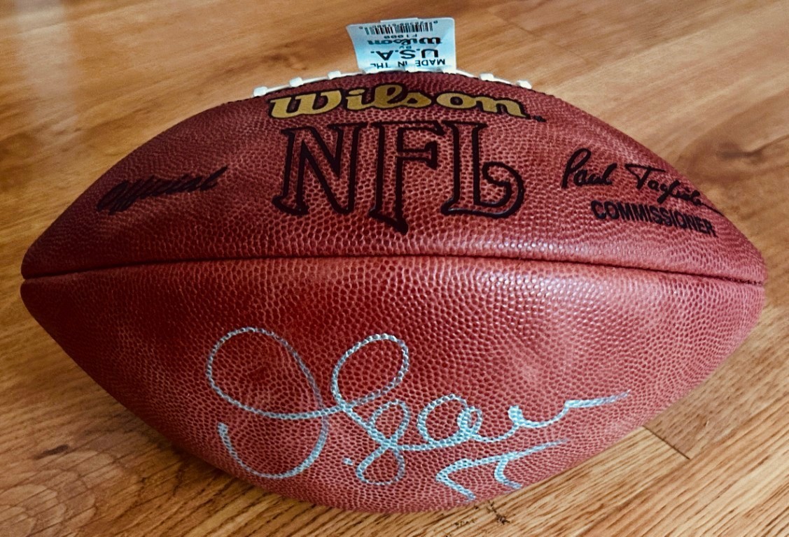 Junior Seau signed autograph Wilson NFL game football JSA LOA San Diego Chargers