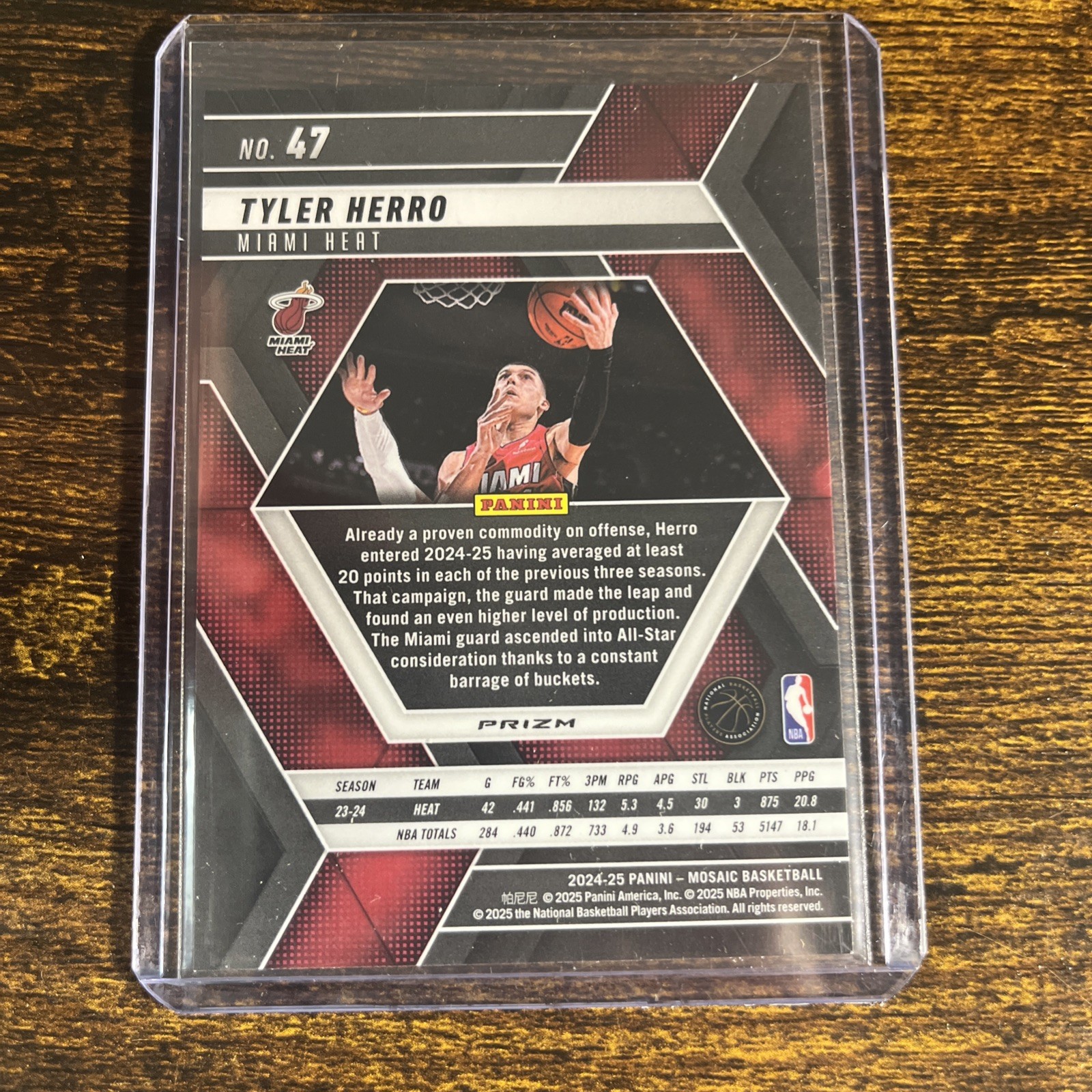 2024 Panini Mosaic Tyler Herro True White Sparkle Prizm SSP #47 Miami Heat