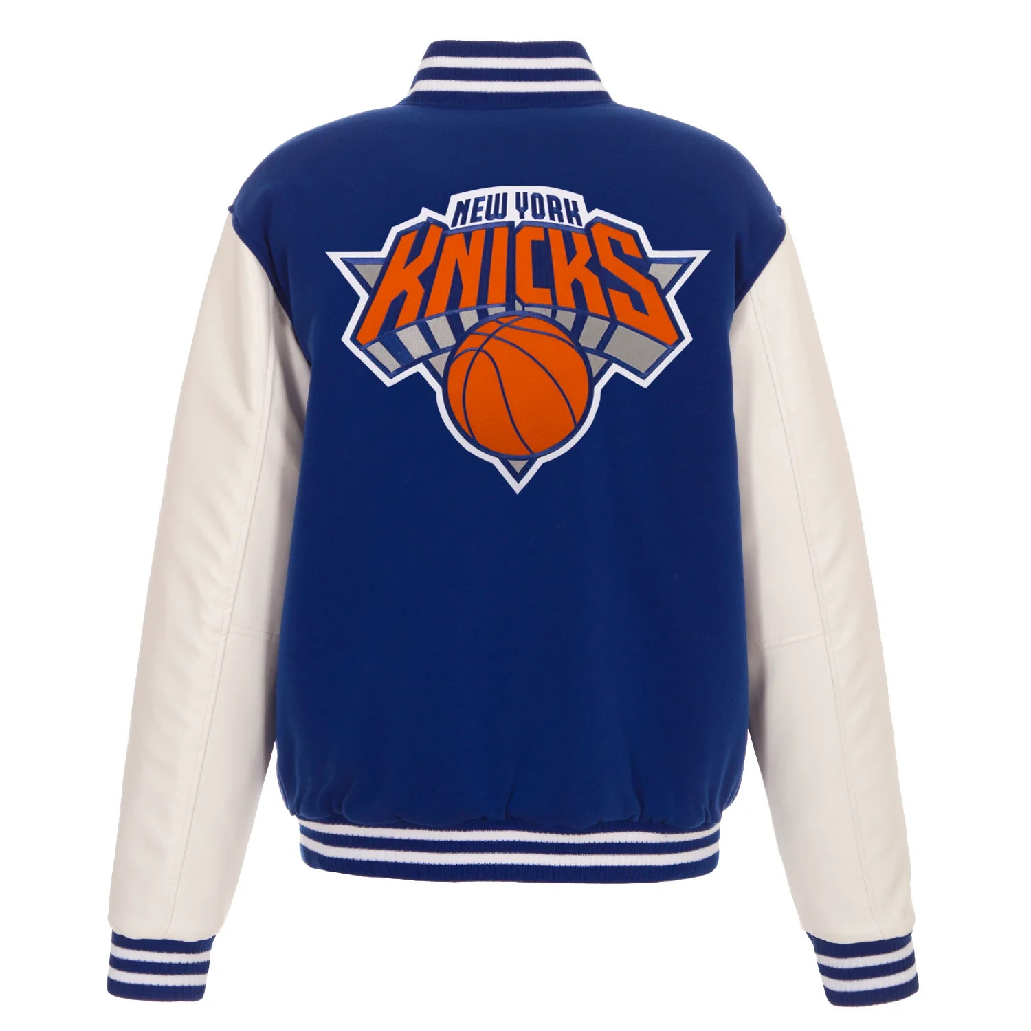 JH Design New York Knicks Jacket Varsity Style Snap Up Coat