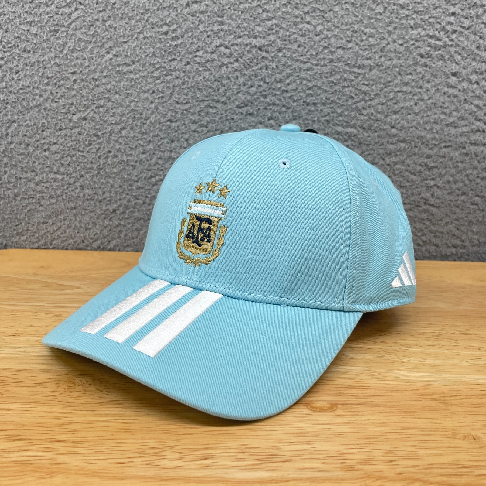 Adidas Argentina National Team 26 Hat Cap Icy Blue 3 Stripes Adjustable One Size