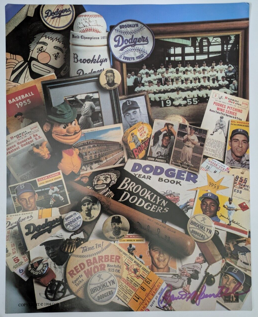 Brooklyn Dodger Dodger Days Artist Signed Davis Spindel 11×14 Art Print