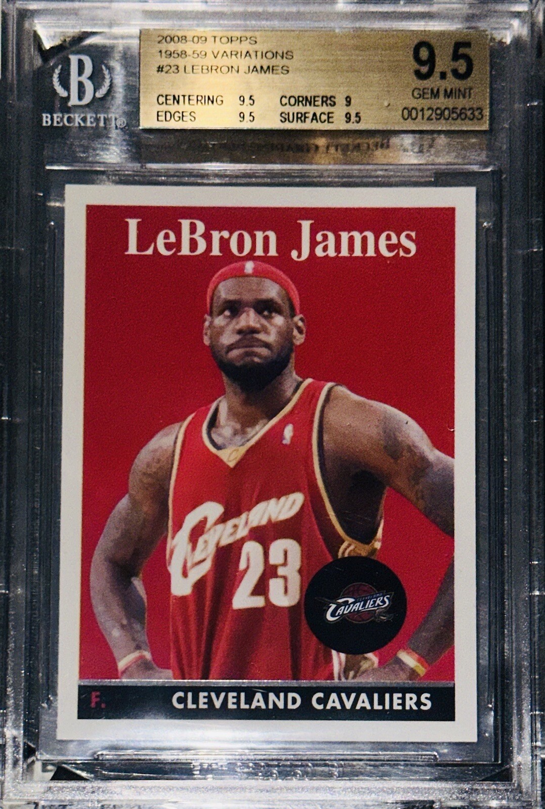 Pop 1 of 2!💎2008-09 LeBron James TOPPS RETRO 1958-59 VARIATIONS #23 BGS GEM 9.5