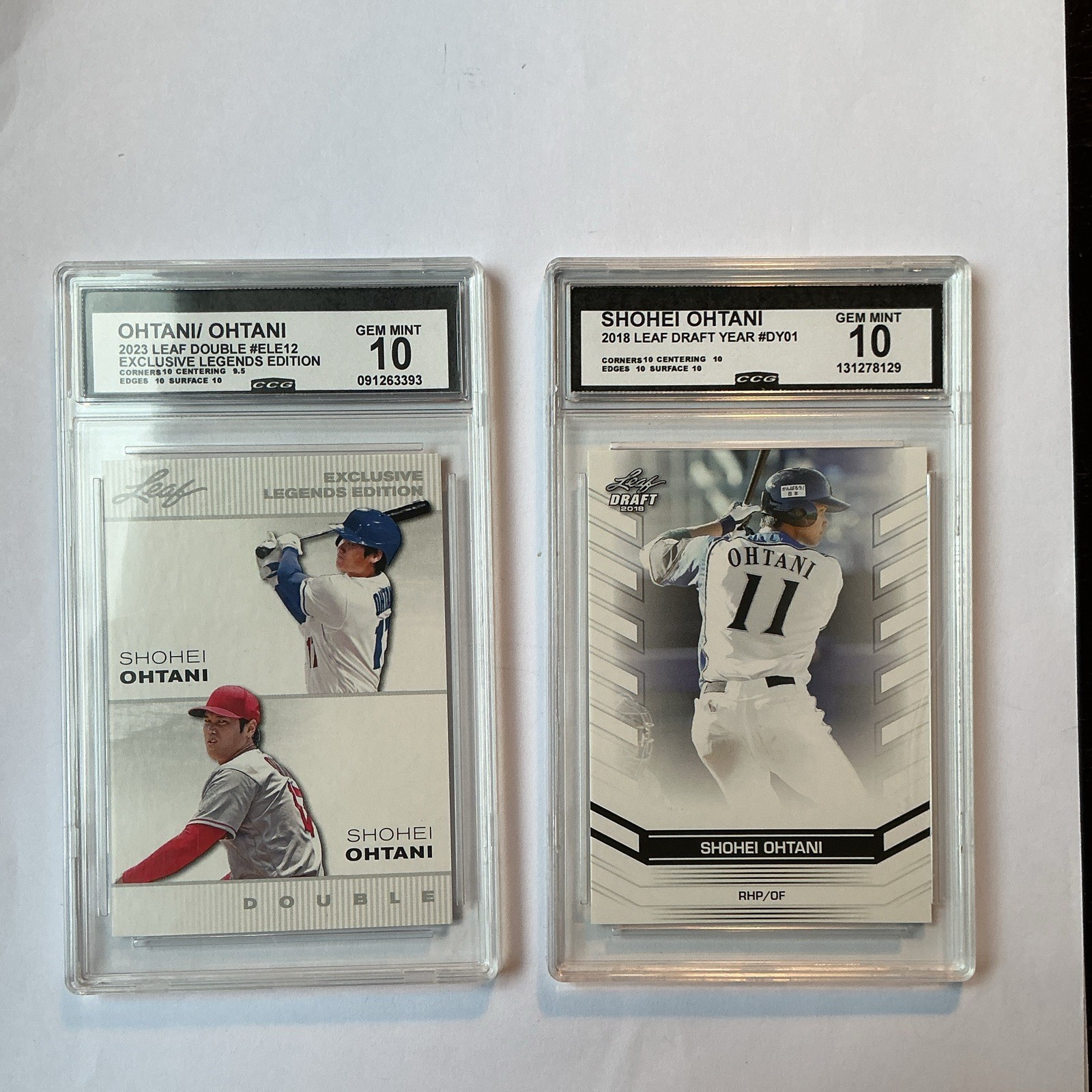 Leaf CGC 10 Lot 2 MLB Shohei Ohtani Rookie 2018 Draft DY-01, ELE-12