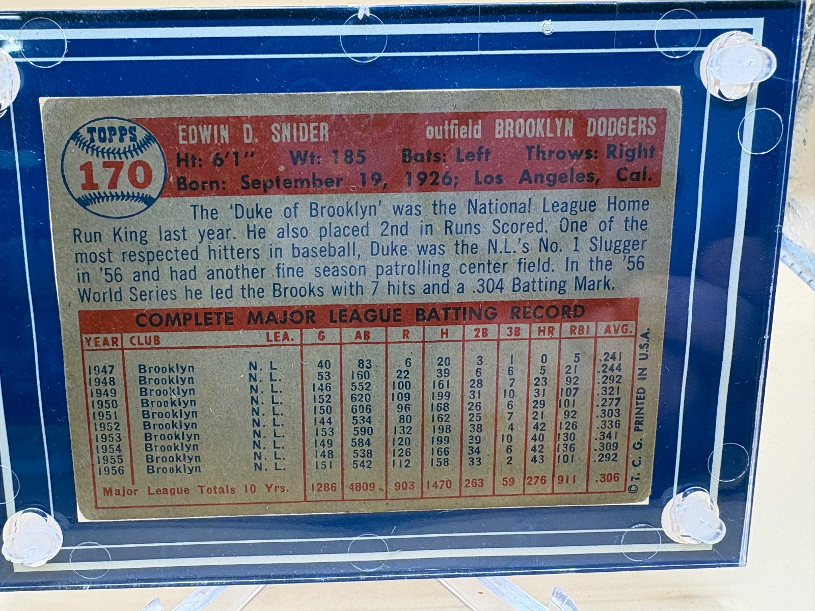 1957 Topps – Duke Snider #170