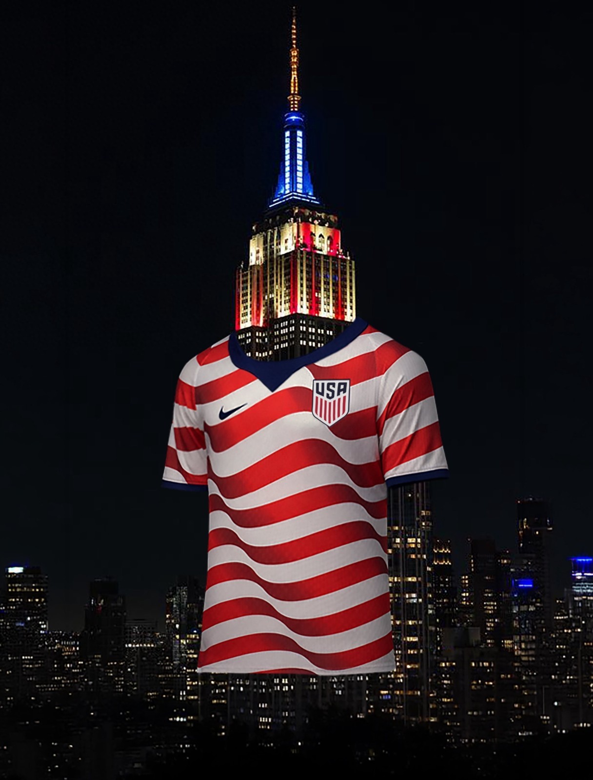 Unisex Adult USA Style Soccer Jersey, Red White Striped Fan Shirt NWT All Sizes