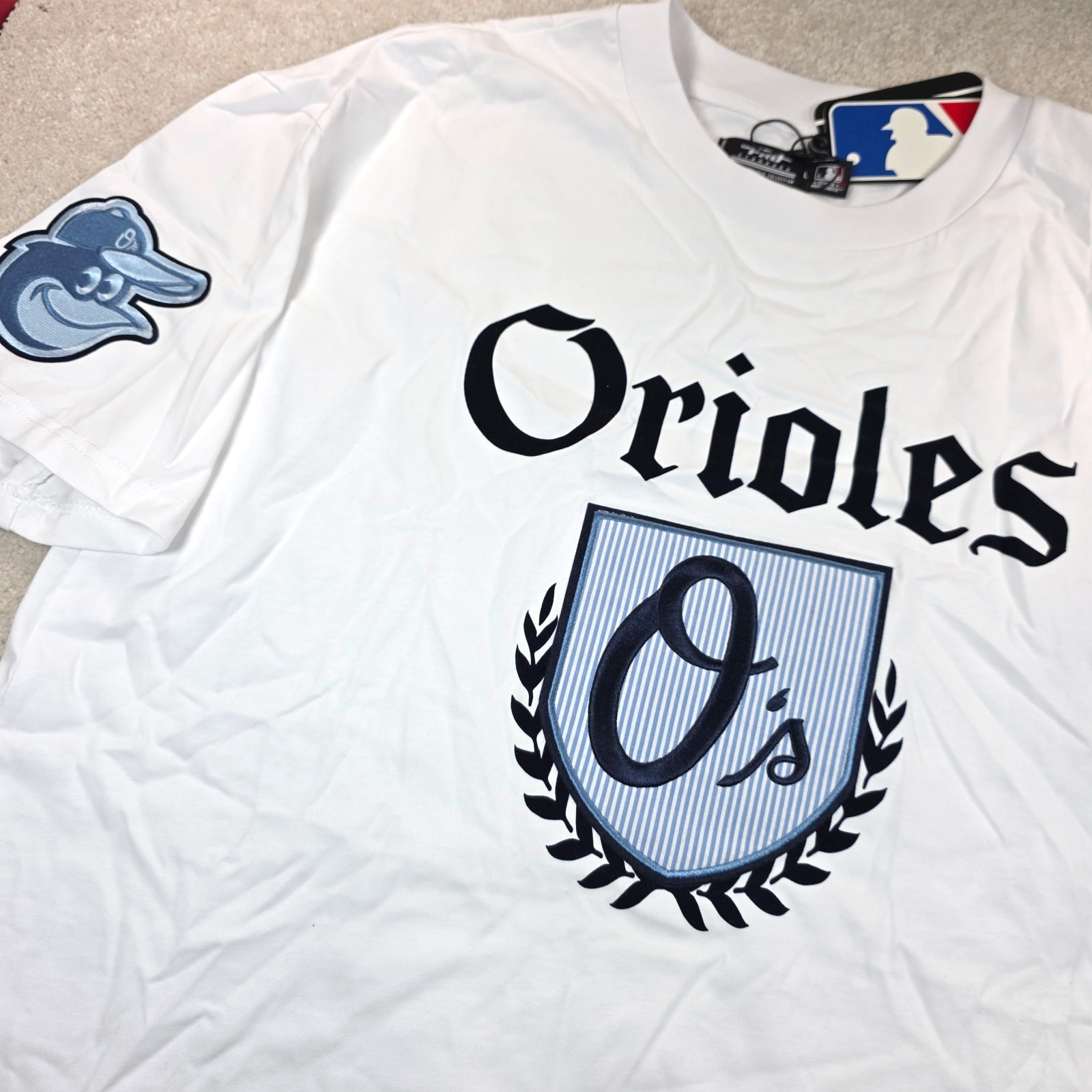 Pro Standard T-Shirt Mens L White Baltimore Orioles MLB Logo Country Club NWT
