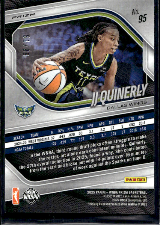 2025 Panini Prizm Premium Jj Quinerly /99 Rookie Various Numbers
