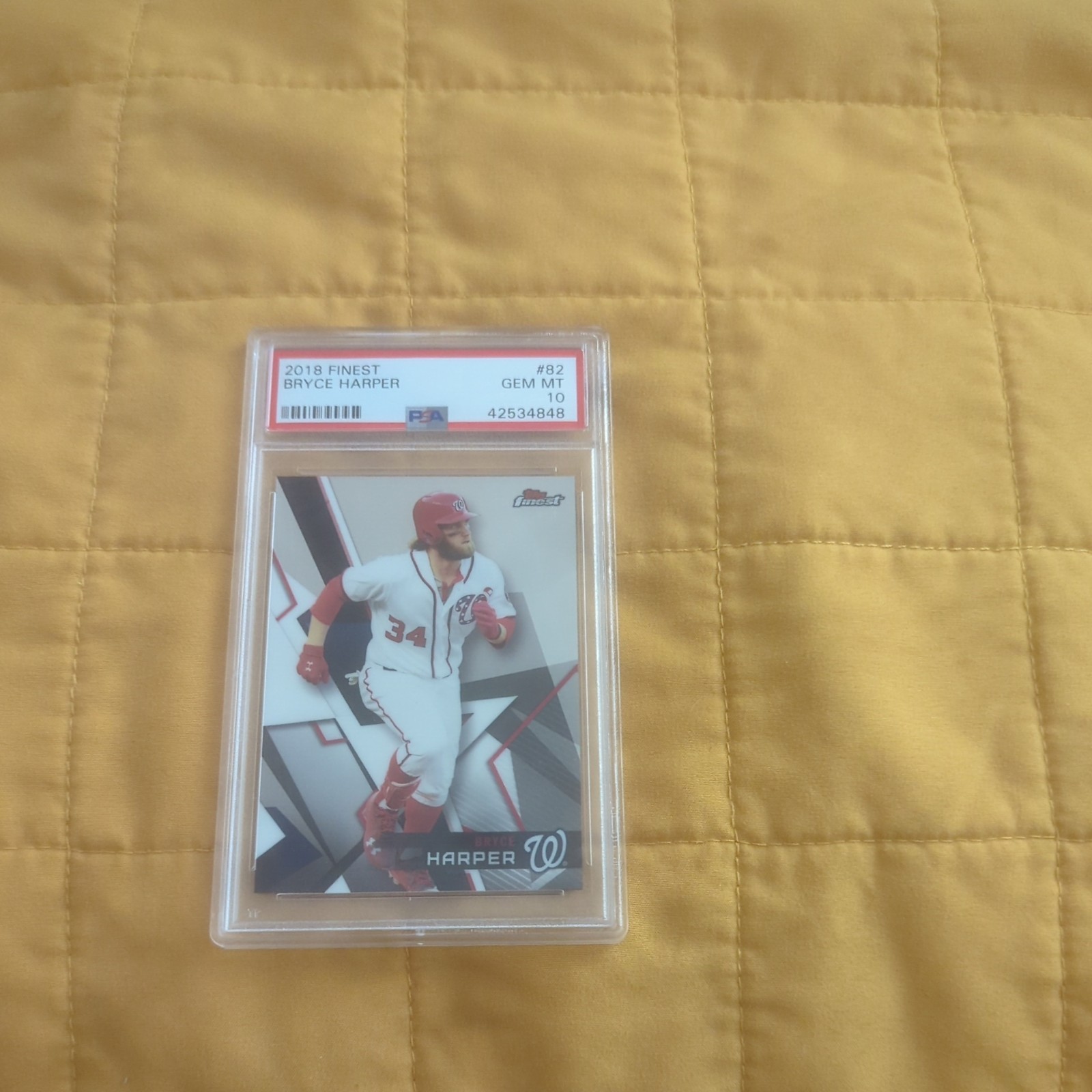 Gem Mint 10 Bryce Harper 2018 Topps Finest Nationals #82 special